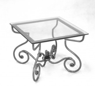 Lamp Steel Table Marble Glass Outdoor French Provincial Le Forge